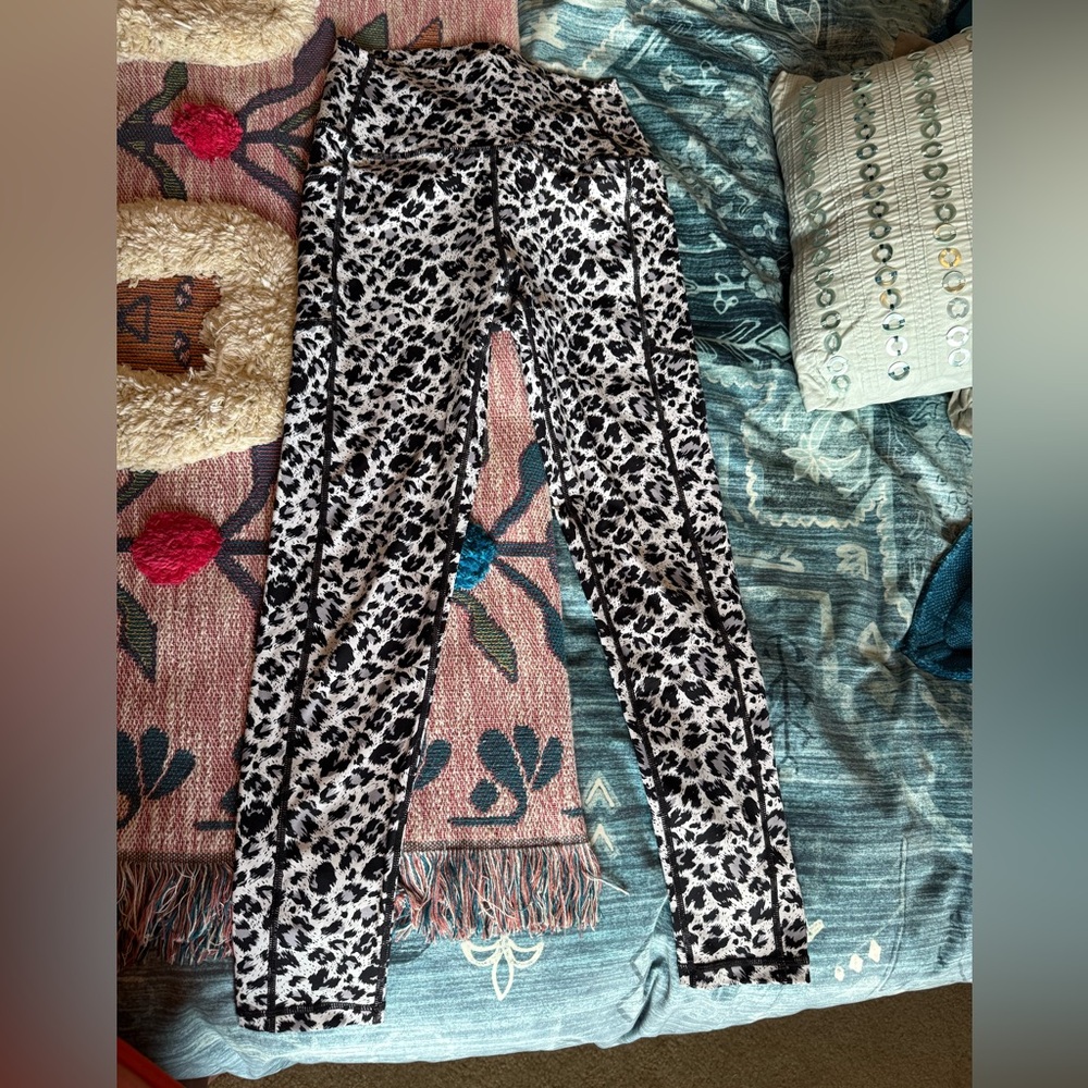 ZYIA Active Black and White Animal Print Leggings